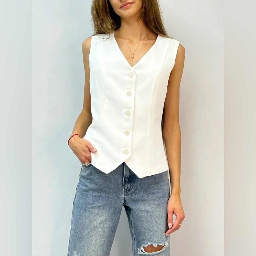 Button-Front Vest Coat - Picture 5 of 8